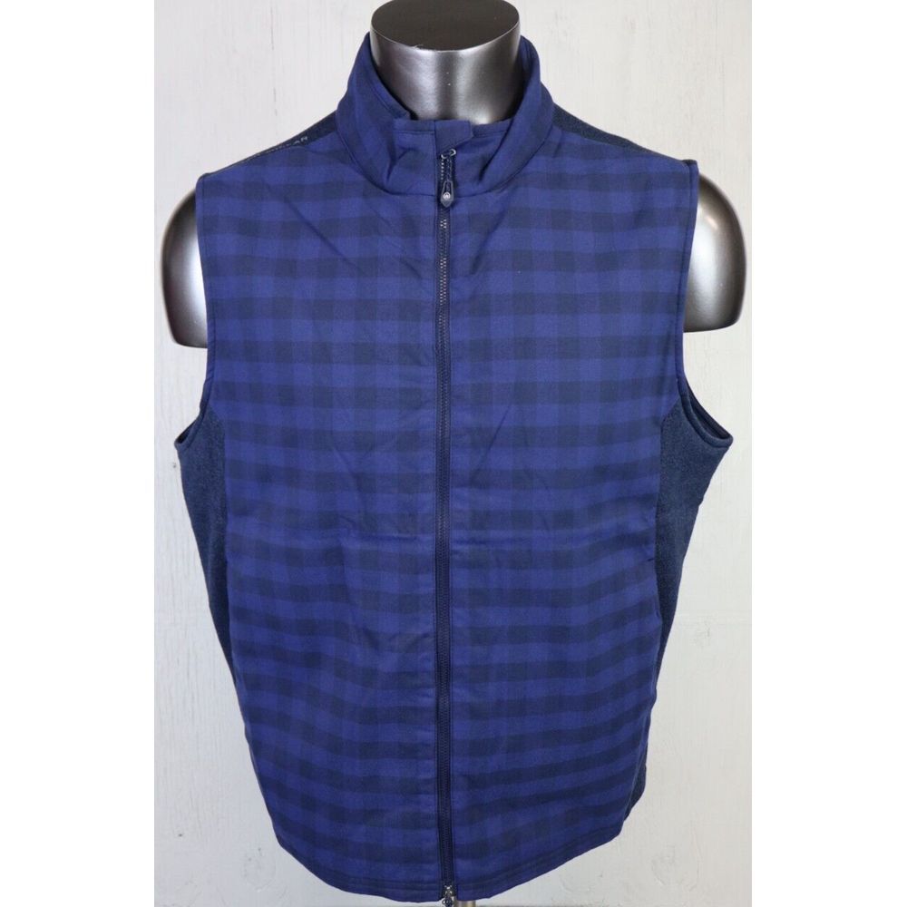Peter Millar‎ Vest Mens XL Navy Blue Fuse Elite Flannel Hybrid Performance $220